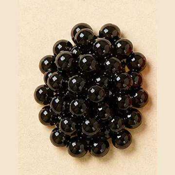 Glossy black tapioca pearls