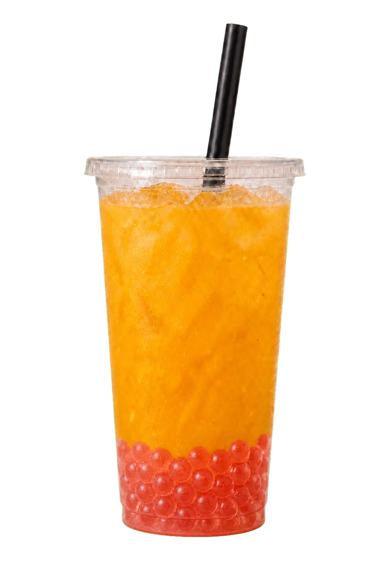 Agua fresca de mango made with real mango over ice