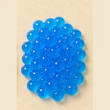 Translucent blue soda popping boba